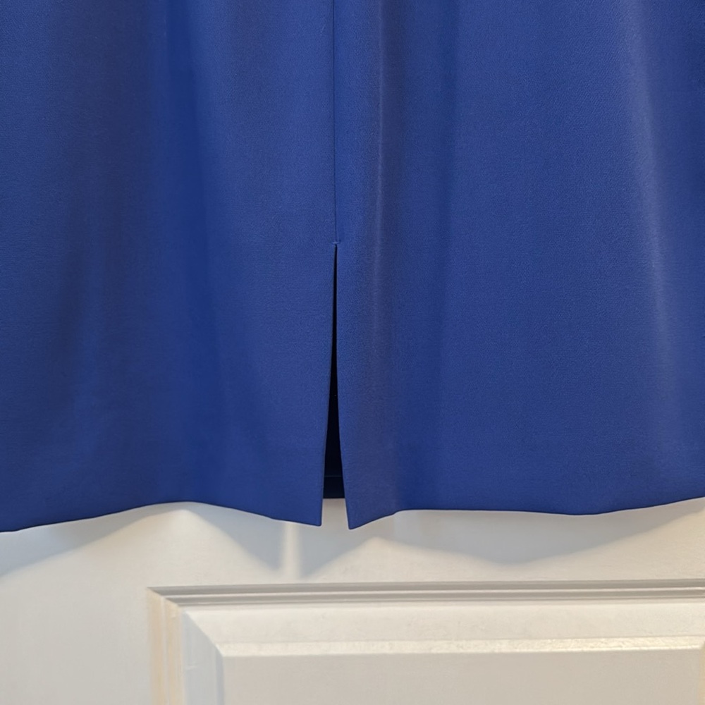 ANTONIO MELANI Womens Blue Zippered 3/4 Sleeve Round Neck Above The Knee 8 - Picture 5 of 6